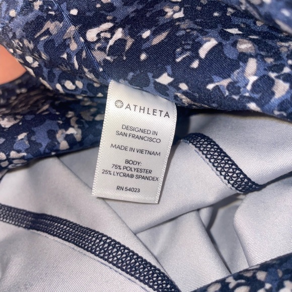 Athleta XXS Blue Patterned Leggings - Picture 9 of 9